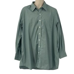 Hamilton‎ 1883 Men's Long Sleeve Button Down Shirt Green Gingham Check Size XL